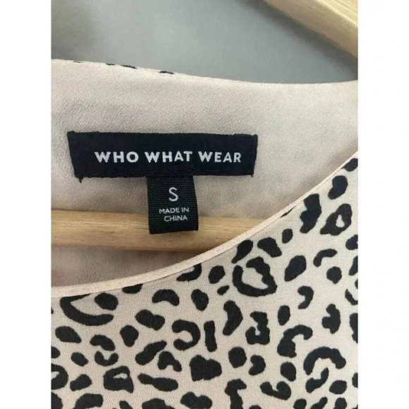 Who What Wear Ruffle Tiered Leopard Print Midi Dress Cheetah Size S Small 90s - Picture 5 of 10